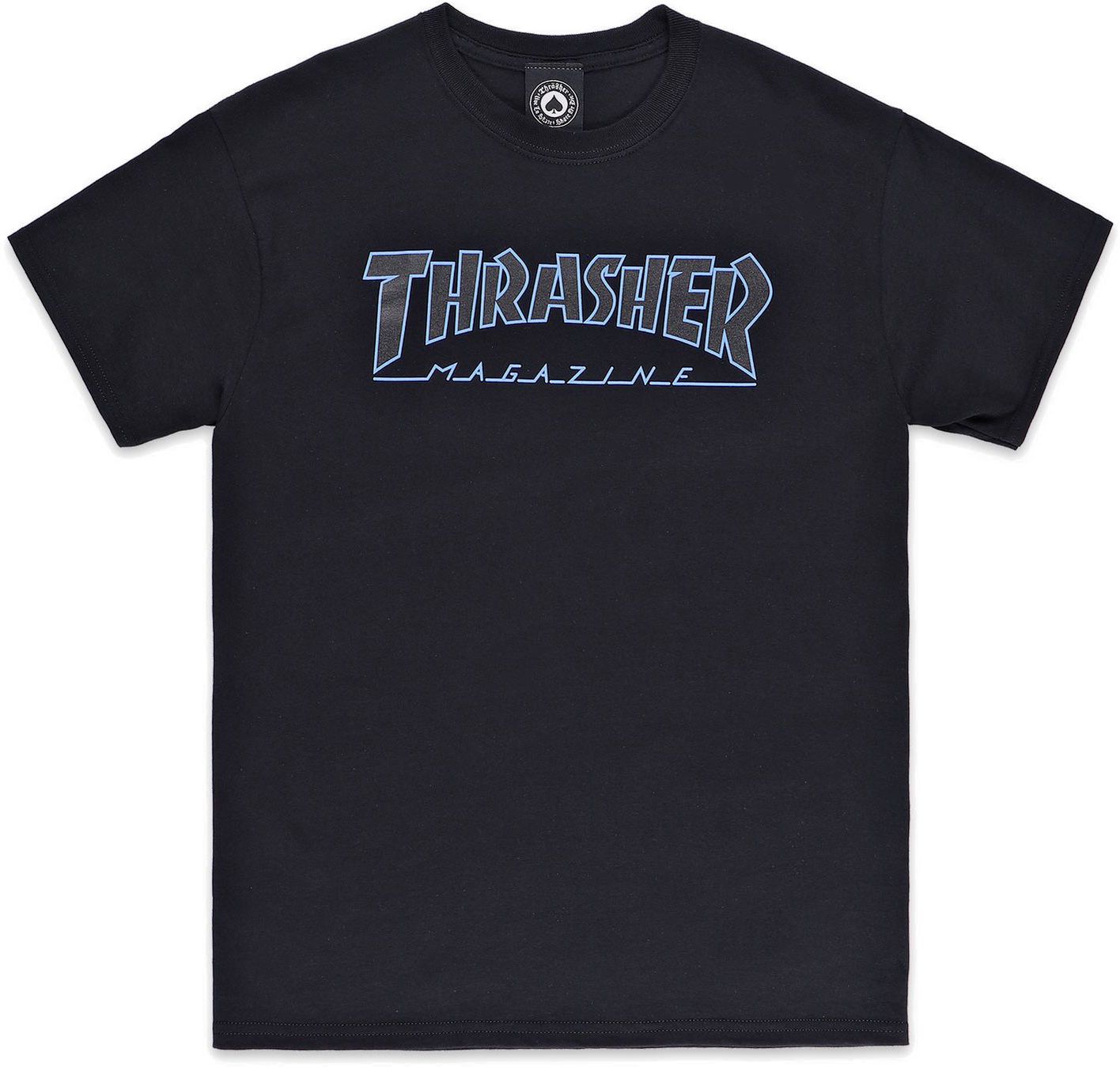 pánské triko THRASHER OUTLINED TEE Black/Black