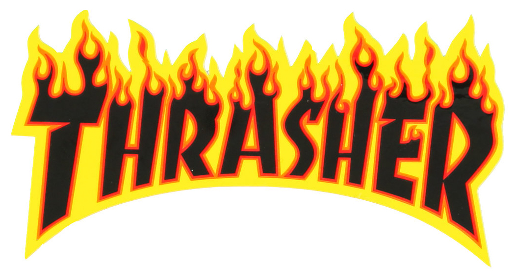 samolepka THRASHER FLAME LOGO STICKER Yellow/Black