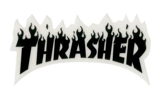 samolepka THRASHER FLAME LOGO MEDIUM STICKER Black