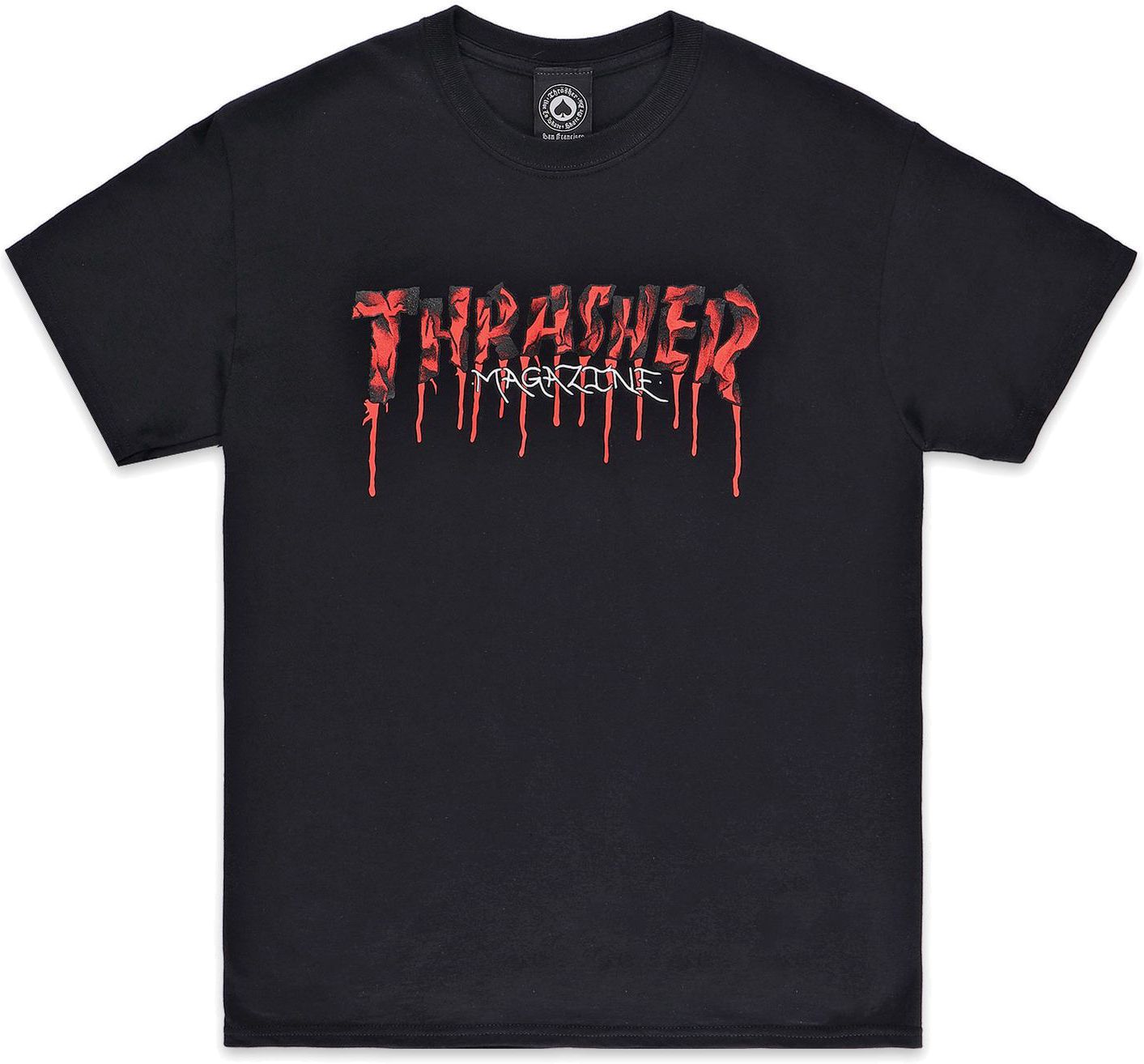 pánské triko THRASHER BLOOD DRIP LOGO TEE Black