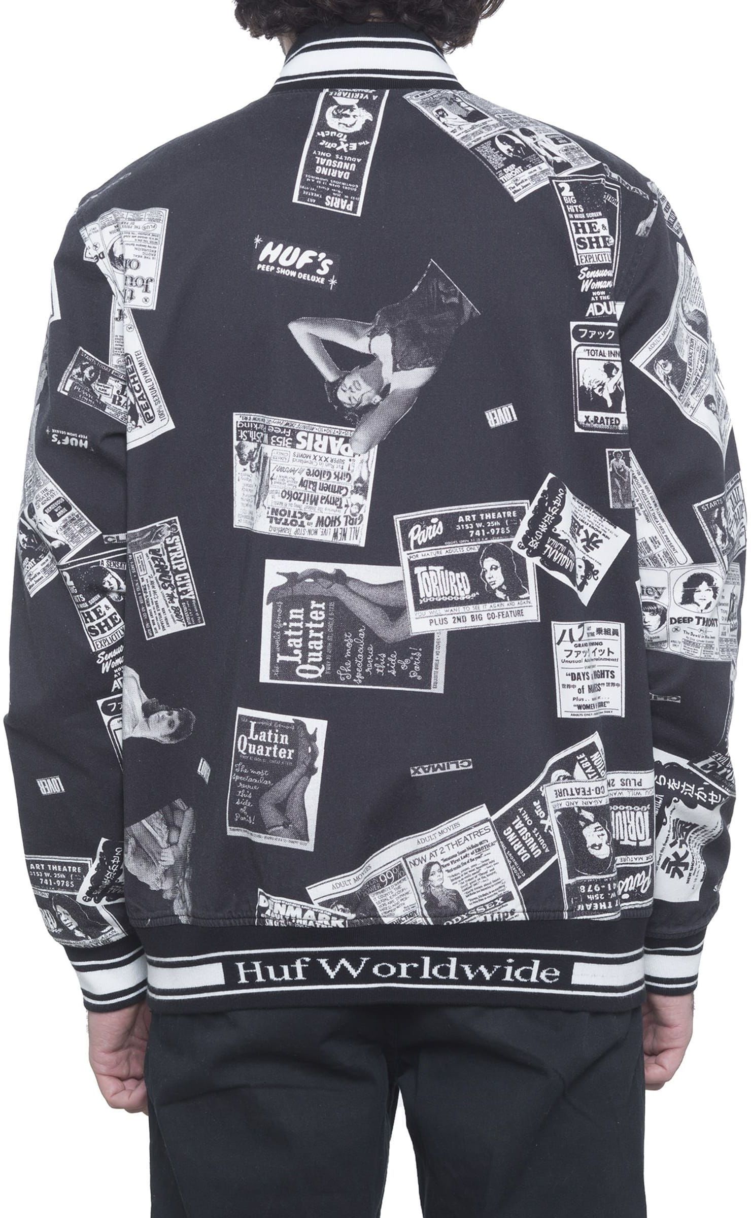 Pánská bunda Huf PEEP SHOW VARSITY JACKET Black